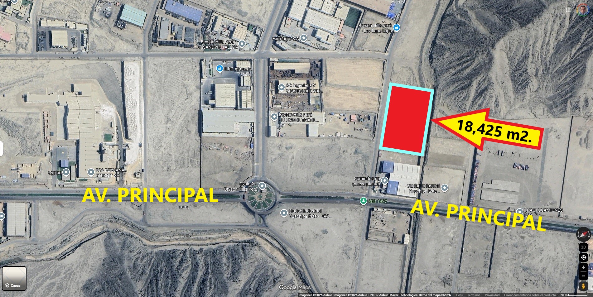 VENTA DE TERRENO INDUSTRIAL I2, DE 18,425 M2., CIUDAD INDUSTRIAL HUACHIPA ESTE, BRYSON HILLS