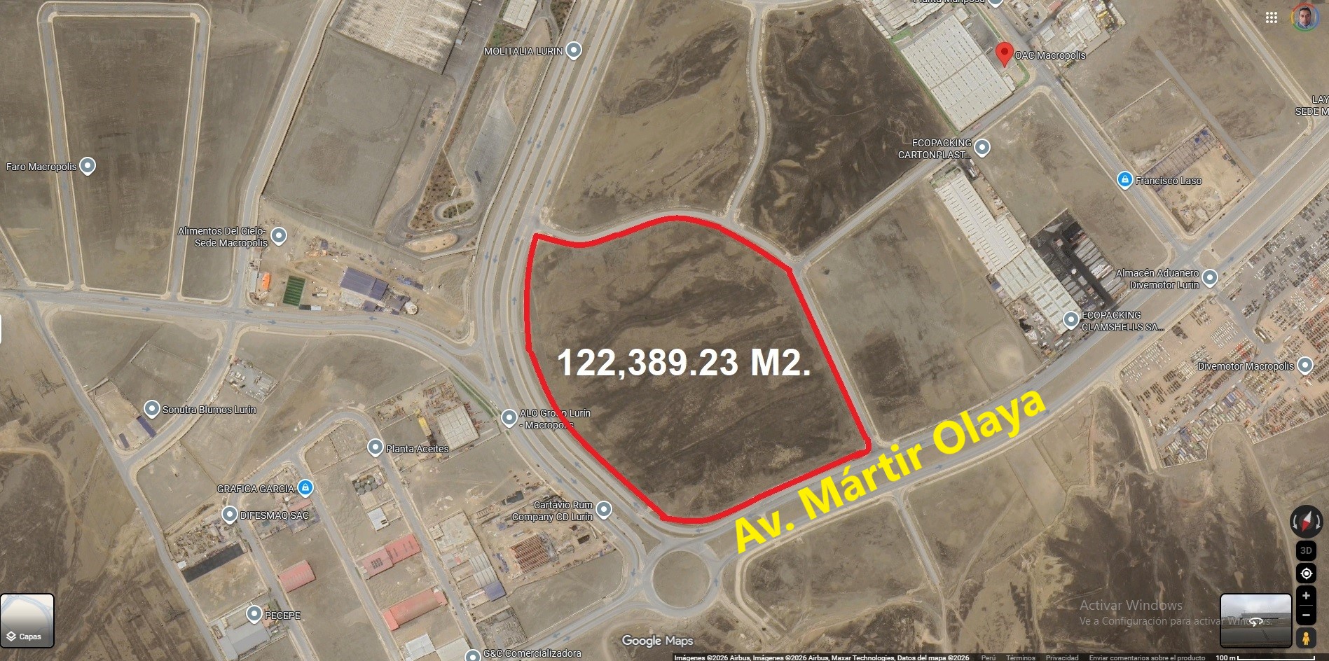 VENTA DE TERRENO INDUSTRIAL I3, DE 122,389 M2., DISTRITO DE LURÍN, CIUDAD INDUSTRIAL MACROPOLIS