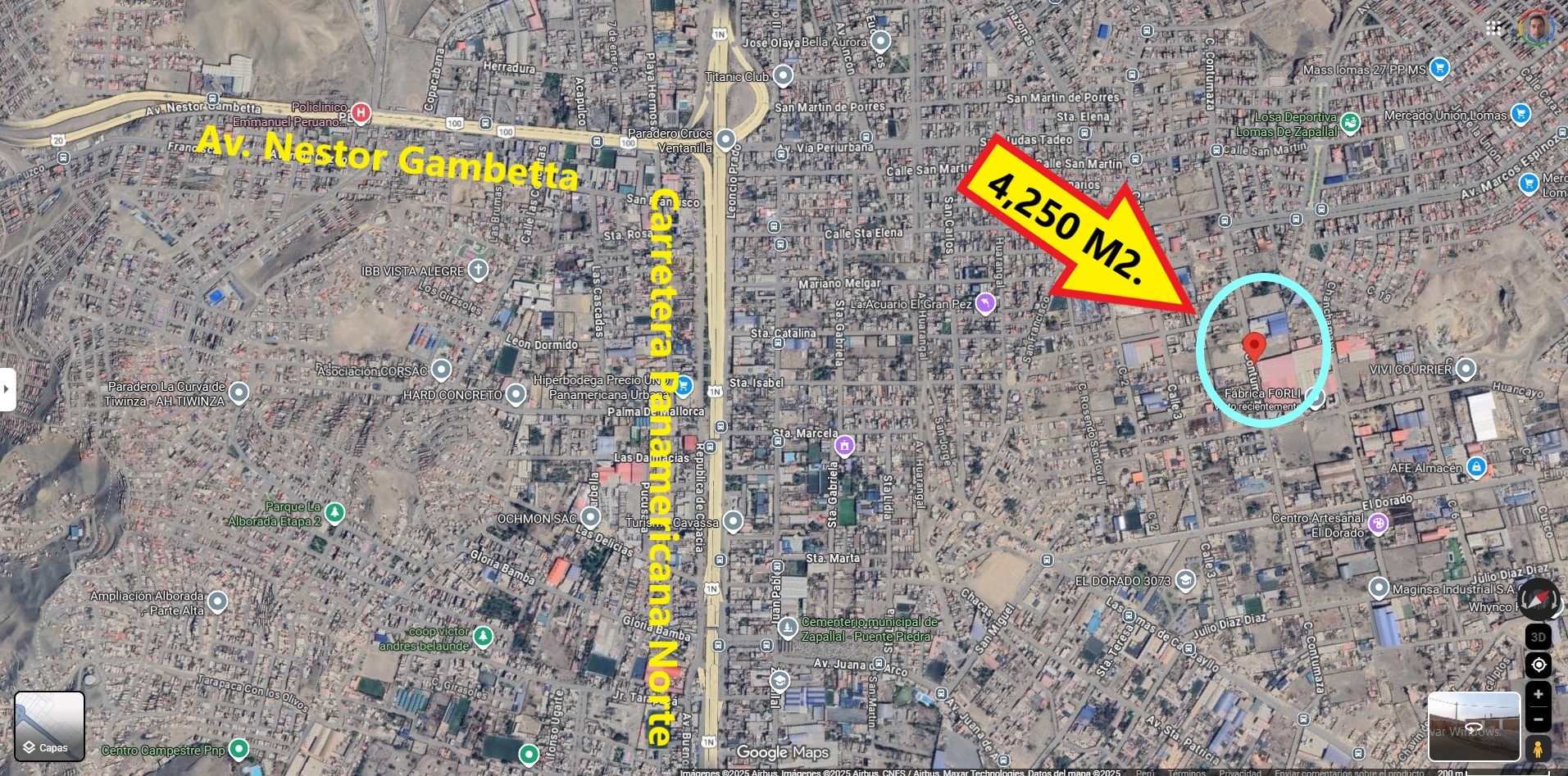 VENTA DE TERRENO INDUSTRIAL DE 4,250 M2., EL DORADO, ZAPALLAL, DISTRITO DE PUENTE PIEDRA